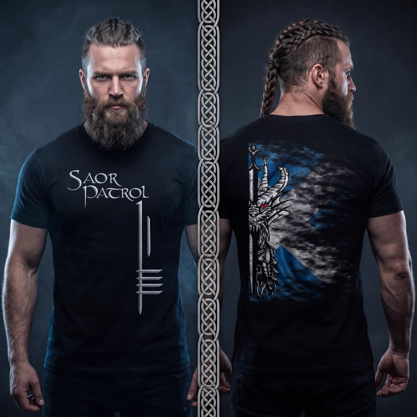 Halfdragon Saltire — T-Shirt